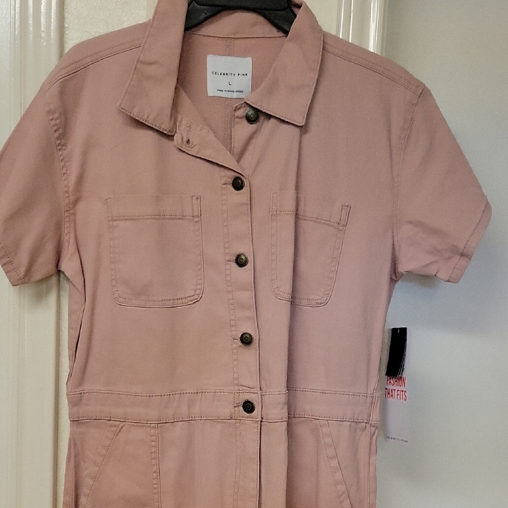Celebrity Pink Short-Sleeve Jumpsuit